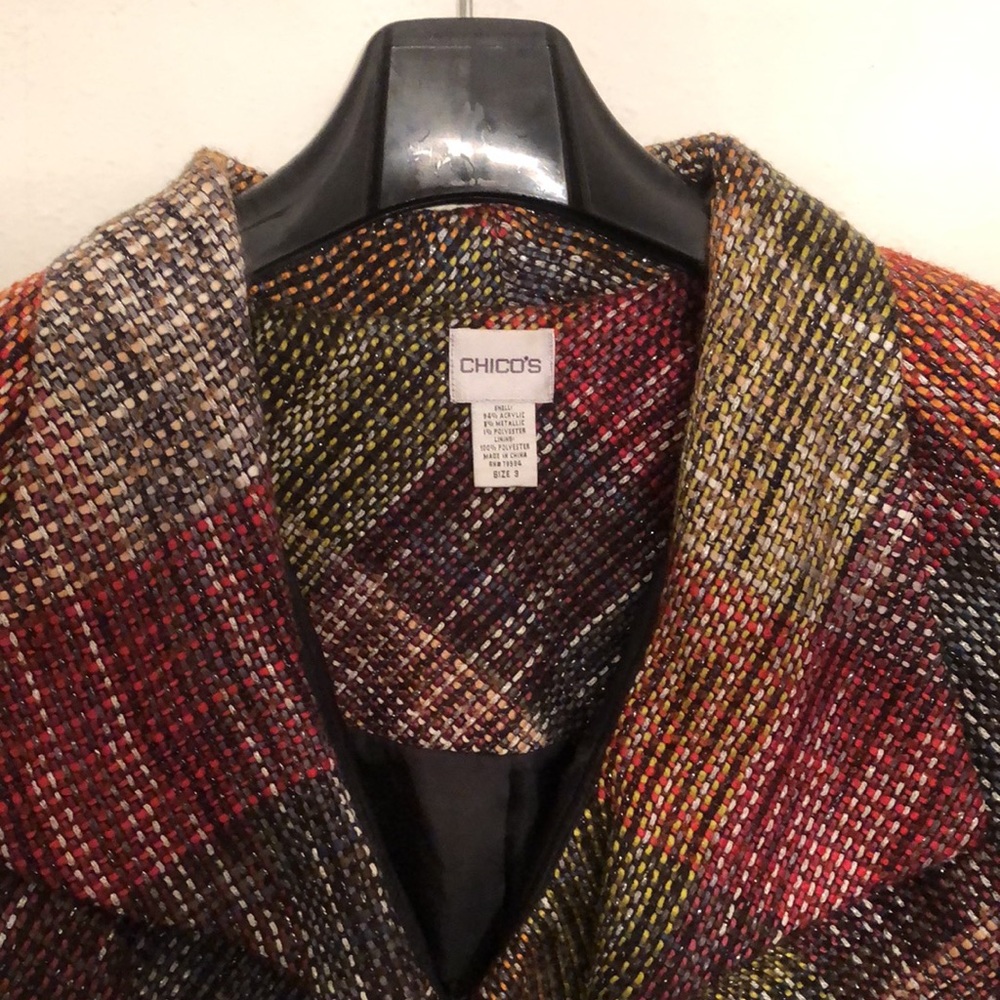 Chicos brand fall plaid blazer Size 3 - Picture 2 of 4